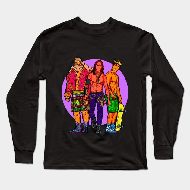 Tarzan, King Neptune & Naveen Long Sleeve T-Shirt by Little Monkey